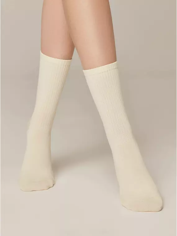 Удлиненные хлопковые женские носки active 000 кремовый, 20С-20СП, 38-39 (25), CONTE ELEGANT,  - 2