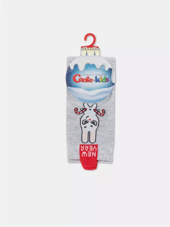 Детские новогодние носки new year 907 светло-серый, 21С-67СП, 16-18, CONTE-KIDS,  - 4