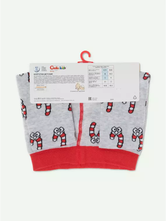 Детские новогодние колготки conte-kids new year 621 светло-серый, 21С-31СП, 62-74 (12), CONTE-KIDS,  - 4
