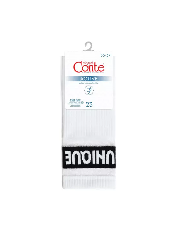 Удлиненные женские носки с полосками из прозрачной сетки active 156 белый, 19С-77/1СП, 38-39 (25), CONTE ELEGANT,  - 3