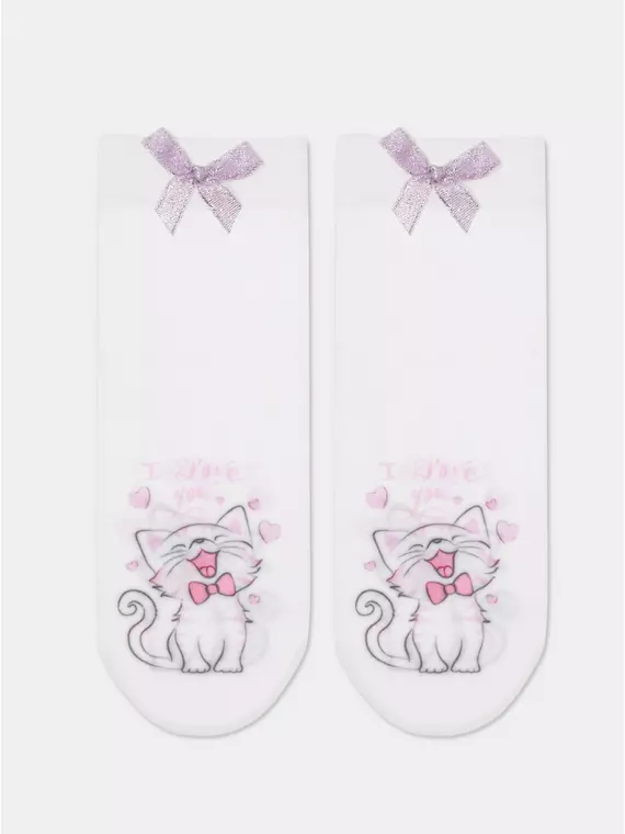 Носки детские с рисунком и бантиком love bianco, 21C-115СП, 18-20, CONTE ELEGANT,  - 5