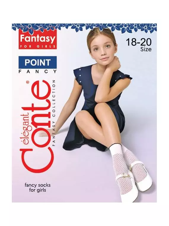 Носки для девочек нарядные point bianco, 22С-7СП, 18-20, CONTE ELEGANT,  - 4