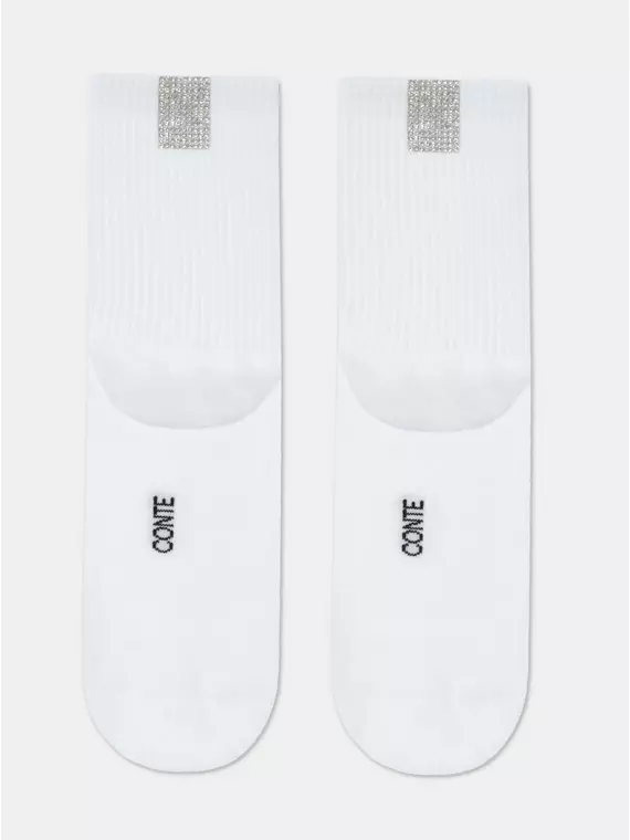Носки женские хлопковые classic (с декором) 419 белый, 22С-41СП, 39-41 (25-27), CONTE ELEGANT,  - 6