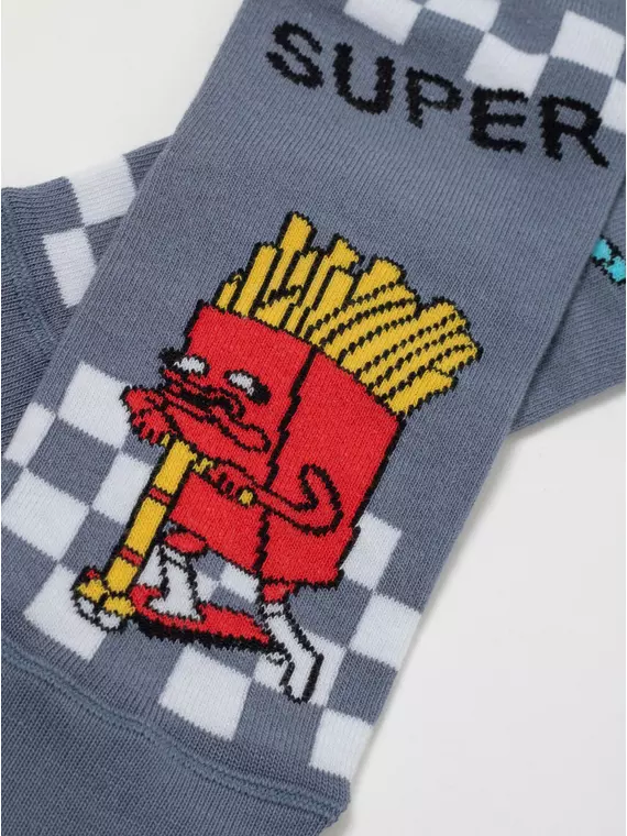 Хлопковые детские носки "веселые ножки" 938 темно-серый, 17С-10СП, 24, CONTE-KIDS,  - 3