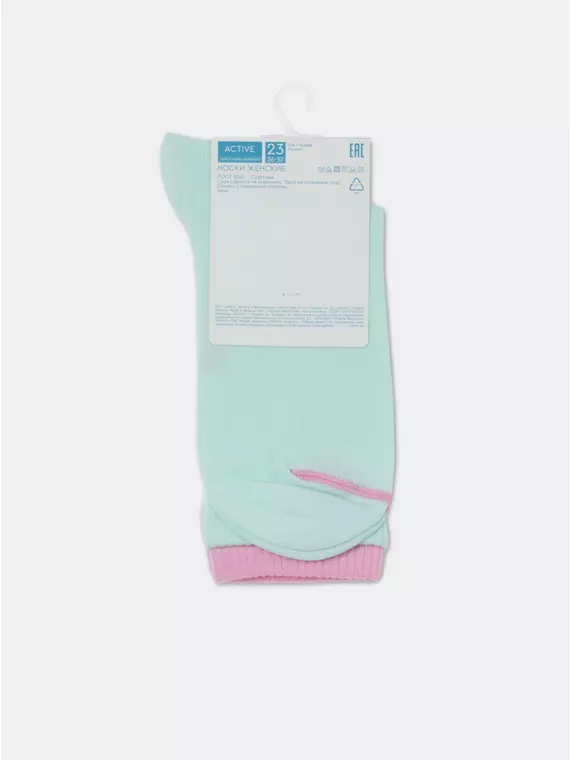 Носки женские хлопковые active (удлиненные) 488 бледно-бирюзовый, 22С-29СП, 38-39 (25), CONTE ELEGANT,  - 6