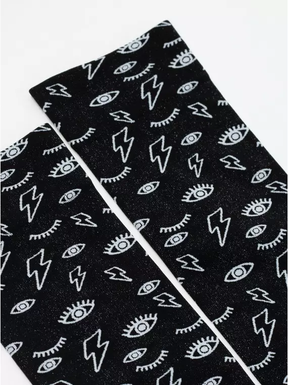 Носки женские c тату-рисунками «eyes&moon» fantasy 22с-53сп nero-bianco, 22С-53СП, 36-39 (23-25), CONTE ELEGANT,  - 3