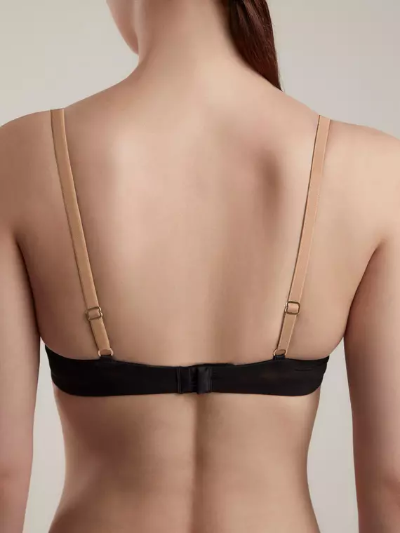 Бюстгальтер "пуш-ап" с формованной чашкой, на каркасах satin tb1173 карамель с черным, 21С-0050КСП, 70C, CONTE ELEGANT,  - 2