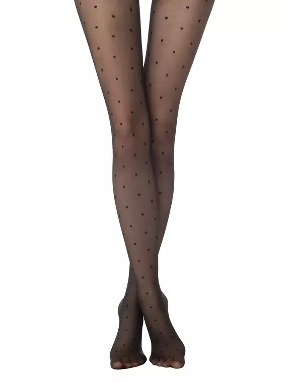 Колготки женские в горошек с эффектом мелкой сетки fantasy pois tulle nero, 22С-47СП, 2, CONTE ELEGANT,  - 2