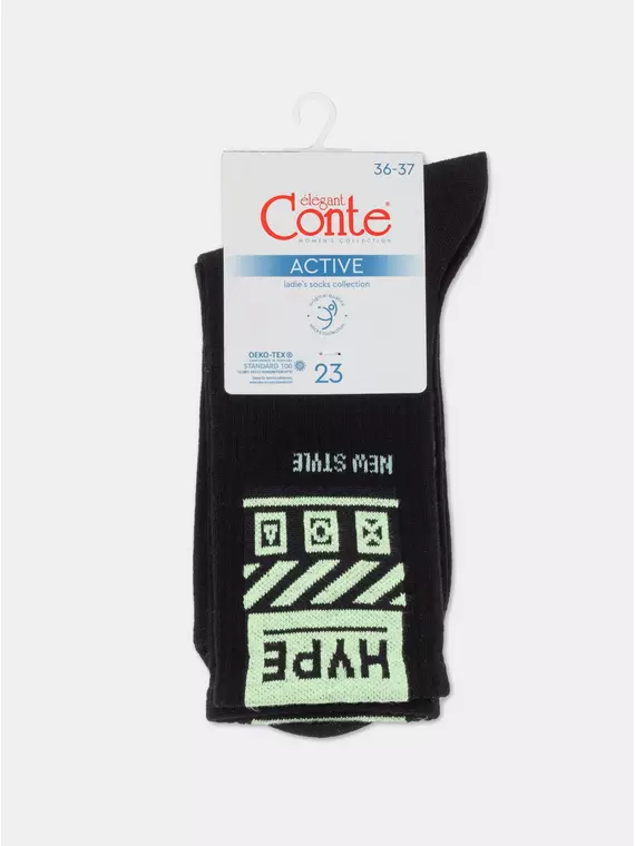 Носки женские хлопковые active (светонакопительные) 487 черный, 22С-96СП, 38-39 (25), CONTE ELEGANT,  - 4