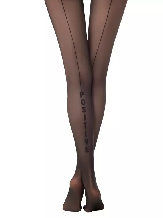 Колготки женские с имитацией шва сади и надписью fantasy positive nero, 22С-49СП, 2, CONTE ELEGANT,  - 2