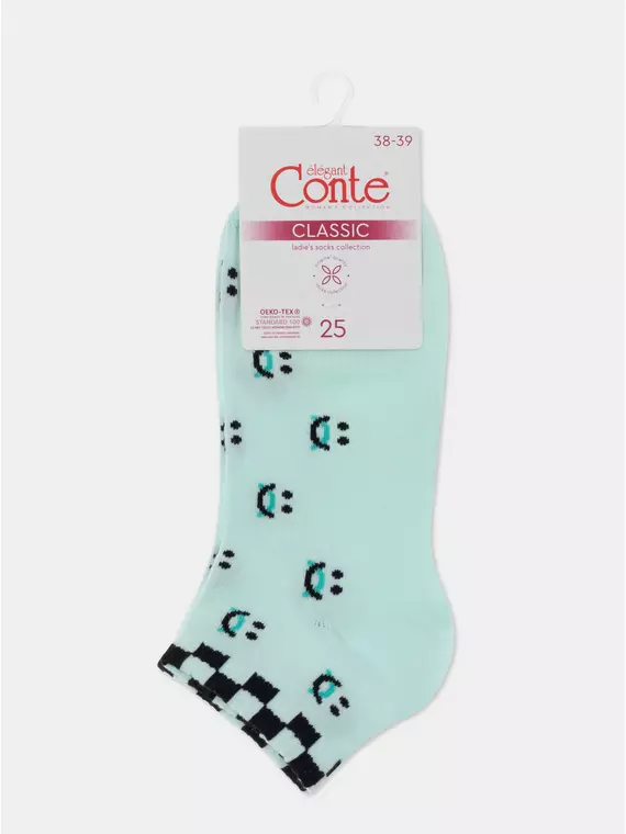 Короткие женские хлопковые носки conte classic 439 бледно-бирюзовый, 7С-34СП, 36-37 (23), CONTE ELEGANT,  - 5