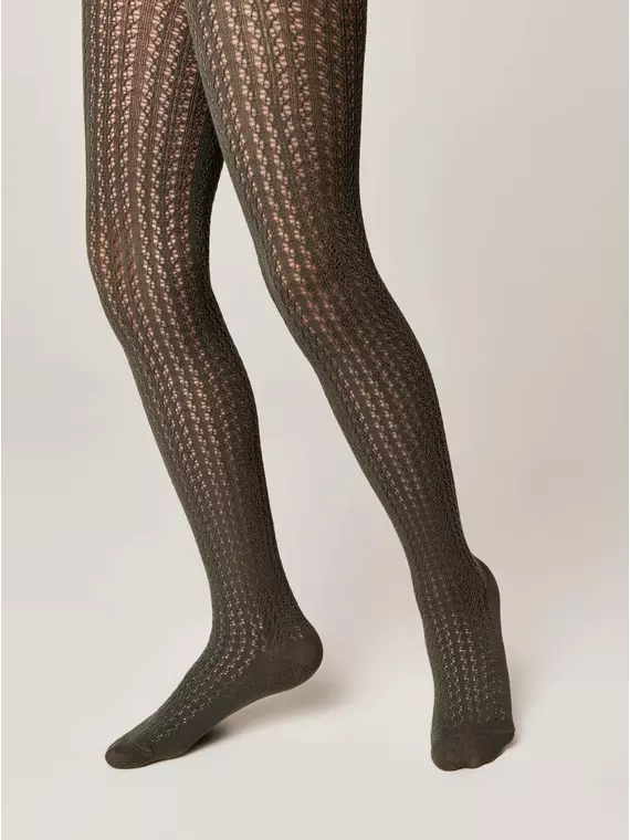Ажурные детские колготки miss 618 хаки, 20С-206СП, 104-110 (16), CONTE-KIDS,  - 1