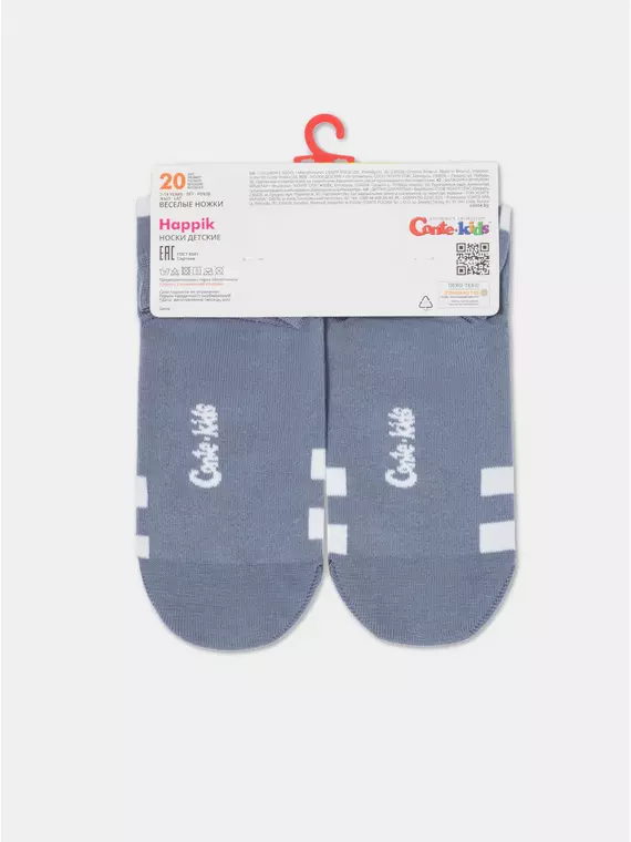 Хлопковые детские носки "веселые ножки" 938 темно-серый, 17С-10СП, 24, CONTE-KIDS,  - 5