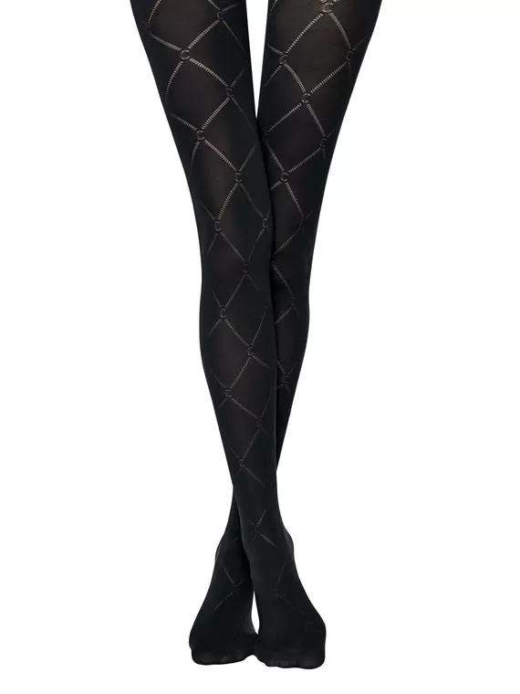 Колготки женские с ромбами history fantasy nero, 22С-136СП, 3, CONTE ELEGANT,  - 4