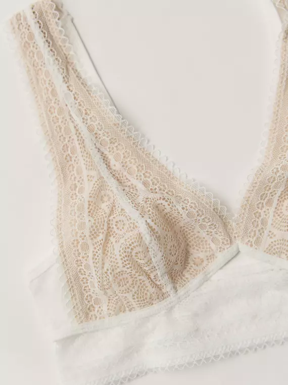 Бюстье с треугольными чашками из фактурного кружева lace twist lbe 1986 tofu, 21С-2003ТСП, 170-88/S, CONTE ELEGANT,  - 5