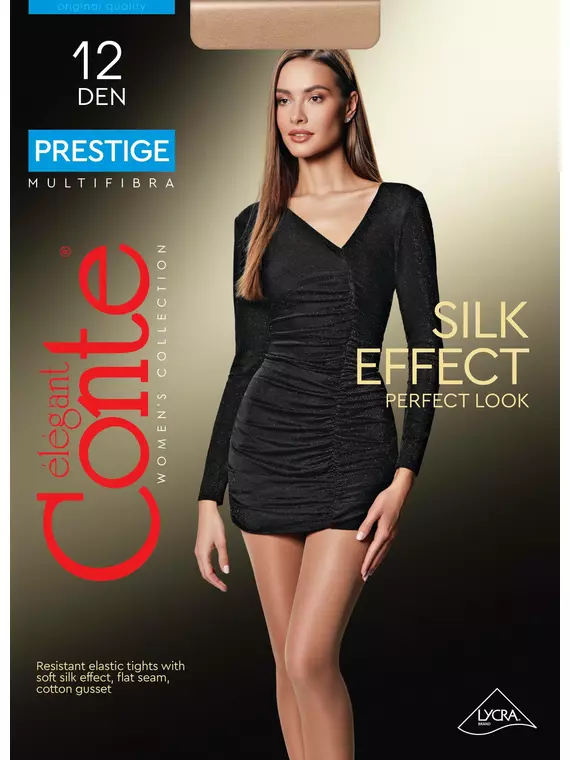 Тонкие эластичные женские колготки prestige 12 den beige, 8С-59СП, 5, CONTE ELEGANT,  - 1