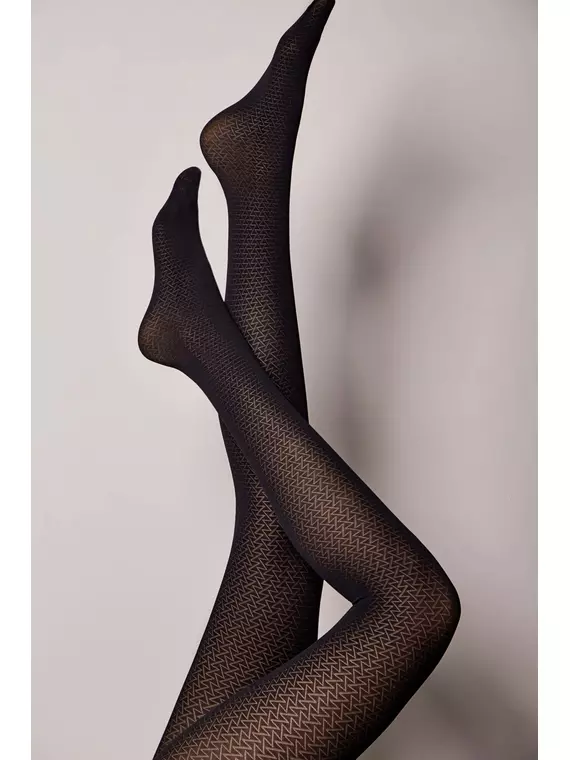 Колготки женские с геометрическим рисунком graphic fantasy nero, 22С-135СП, 5, CONTE ELEGANT,  - 3