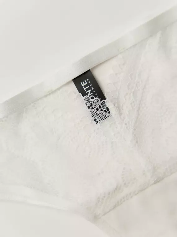 Трусы женские «бразилиана» из кружева с фигурным вырезом lace twist lbr 1990 tofu, 21С-2007ТСП, 106/XL, CONTE ELEGANT,  - 3