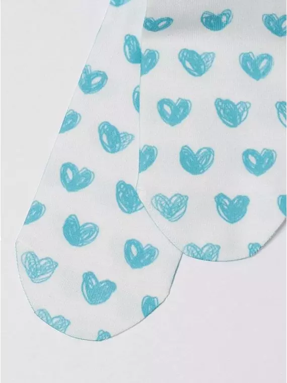 Удлиненные женские носки с хлопком 558 белый-бирюза, 19С-236/1СП, 36-39 (23-25), CONTE ELEGANT,  - 4