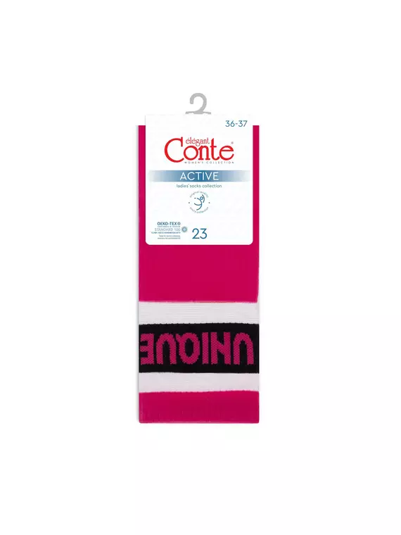 Удлиненные женские носки с полосками из прозрачной сетки active 156 фуксия, 19С-77/1СП, 36-37 (23), CONTE ELEGANT,  - 5