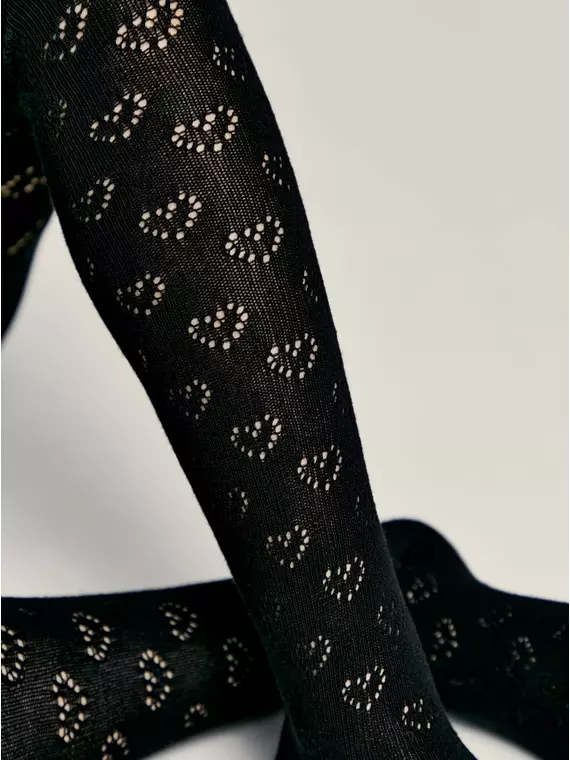 Ажурные детские колготки miss 609 черный, 20С-206СП, 150-152 (22), CONTE-KIDS,  - 2