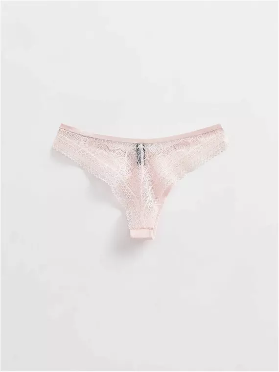 Трусы «бразилиана» из фактурного кружева и хлопка lace twist lbr 1989 sakura, 21С-2006ТСП, 90/XS, CONTE ELEGANT,  - 4