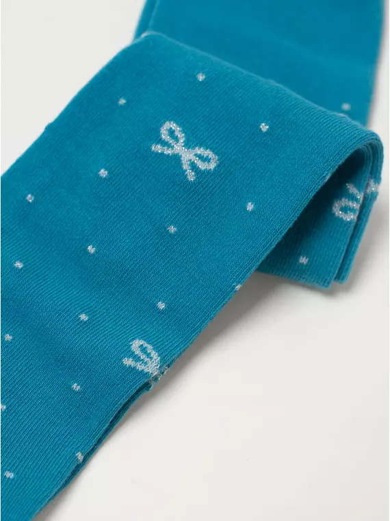 Хлопковые детские колготки tip-top с люрексом 545 бирюза, 19С-36СП, 104-110 (16), CONTE-KIDS,  - 5