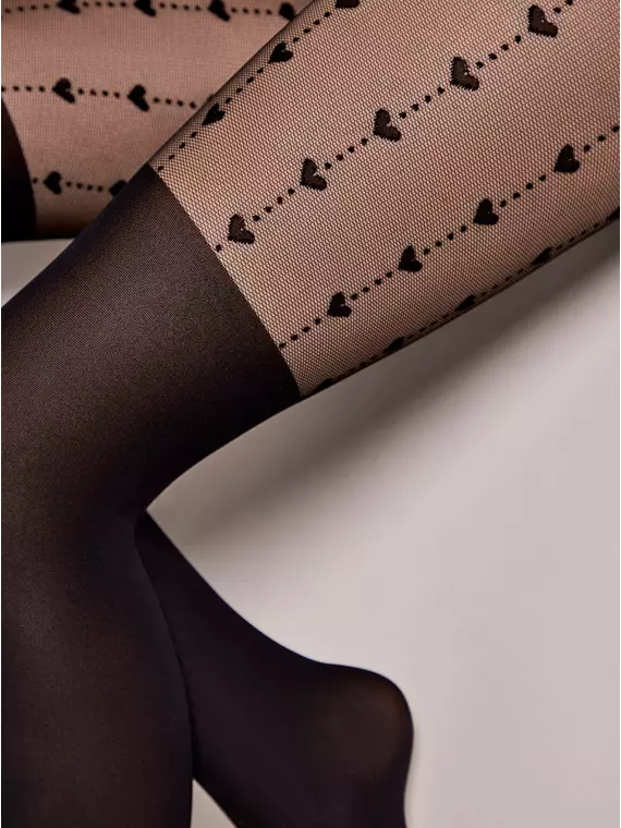 Колготки женские с имитацией гольфинов hearts fantasy nero, 22С-137СП, 4, CONTE ELEGANT,  - 3