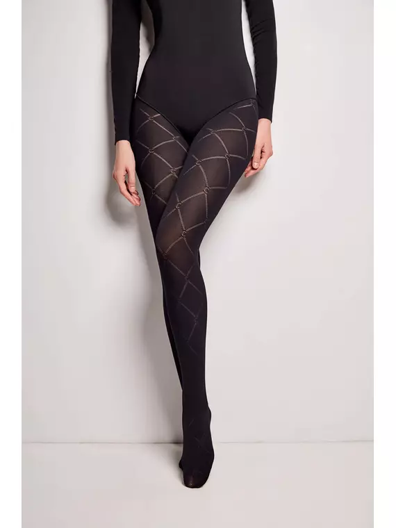 Колготки женские с ромбами history fantasy nero, 22С-136СП, 3, CONTE ELEGANT,  - 3