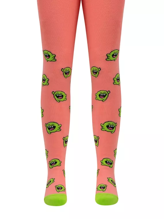 Колготки десткие (махровые внутри) sof-tiki с рисунками 644 коралловый, 7С-38СП, 104-110 (16), CONTE-KIDS,  - 5