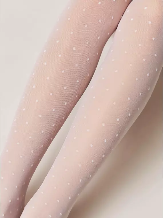 Колготки детские нарядные в мелкую точку с усиленным торсом-шортиками dotsy bianco, 22С-143СП, 146-152, CONTE ELEGANT,  - 3