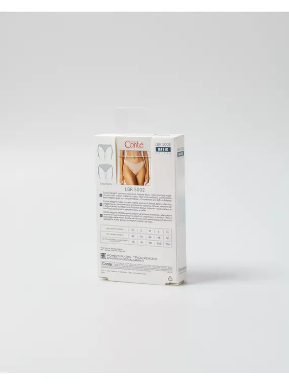 Трусы женские "бразилиана" conte basic collection lbr 5002 white, 23С-2792ТСП, 98/M, CONTE ELEGANT,  - 4