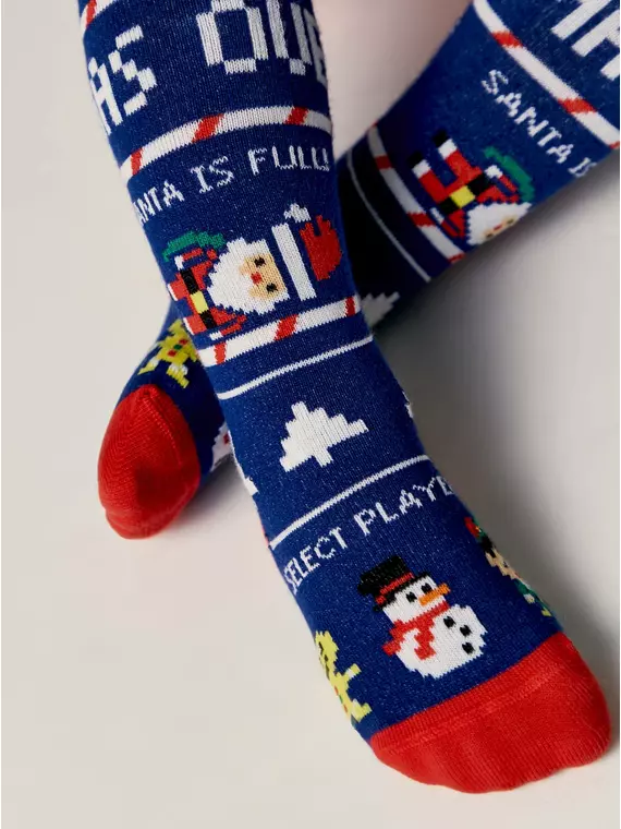 Новогодние детские колготки для малышей new year 668 синий, 21С-31/1СП, 80-86 (14), CONTE-KIDS,  - 2