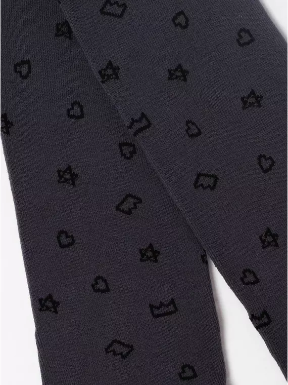 Теплые махровые детские колготки sof-tiki (махровые внутри) 653 серо-фиолетовый, 7С-38СП, 150-152 (22), CONTE-KIDS,  - 2