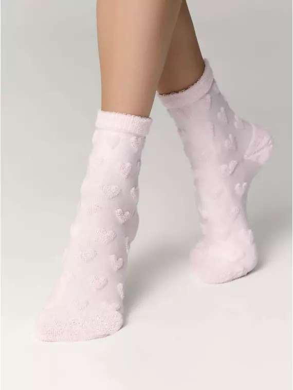 Махровые женские носки из хлопка с объемными рисунками conte comfort 549 светло-розовый, 23С-17СП, 36-37 (23), CONTE ELEGANT,  - 3