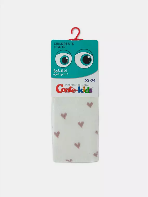 Теплые махровые детские колготки sof-tiki (махровые внутри) 641 молочный, 7С-38СП, 62-74 (12), CONTE-KIDS,  - 2