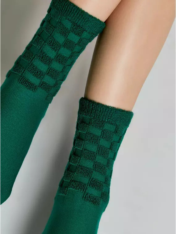 Махровые женские носки из хлопка comfort 550 зеленый, 23С-17СП, 36-37 (23), CONTE ELEGANT,  - 3