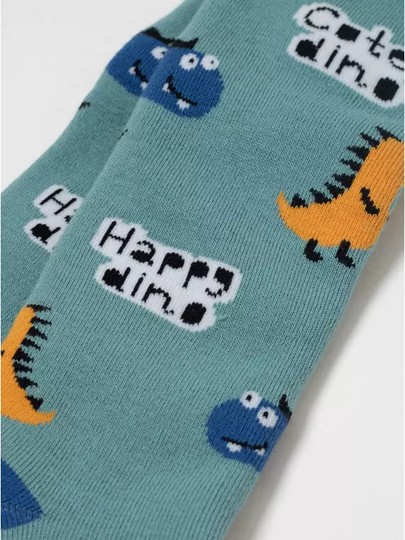 Теплые махровые детские колготки sof-tiki (махровые внутри) 656 серо-бирюзовый, 7С-38СП, 104-110 (16), CONTE-KIDS,  - 3