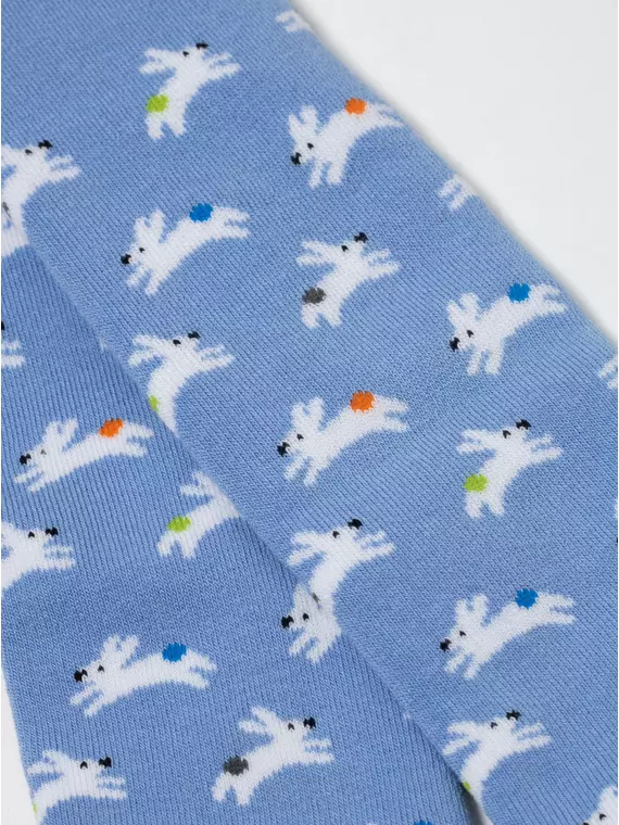 Теплые махровые детские колготки sof-tiki (махровые внутри) 643 голубой, 7С-38СП, 80-86 (14), CONTE-KIDS,  - 2