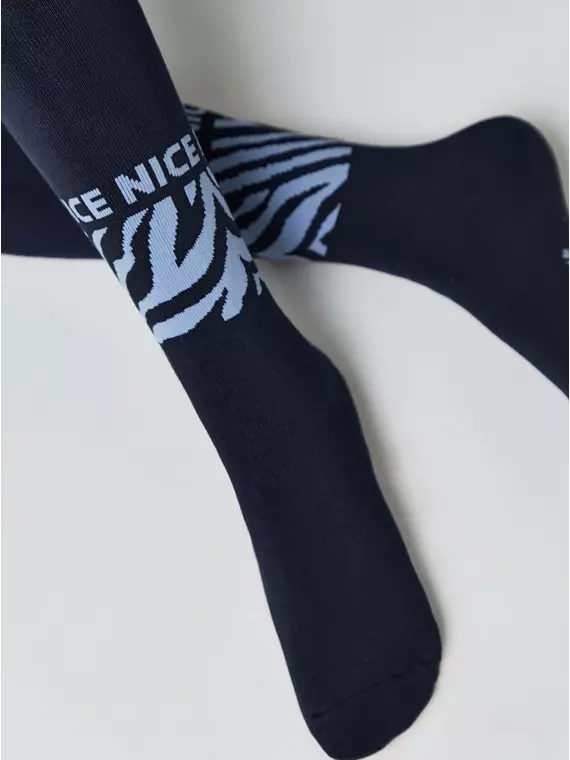 Колготки детские sof-tiki (махровые внутри) с рисунками 664 темно-синий, 7С-38СП, 140-146 (22), CONTE-KIDS,  - 3