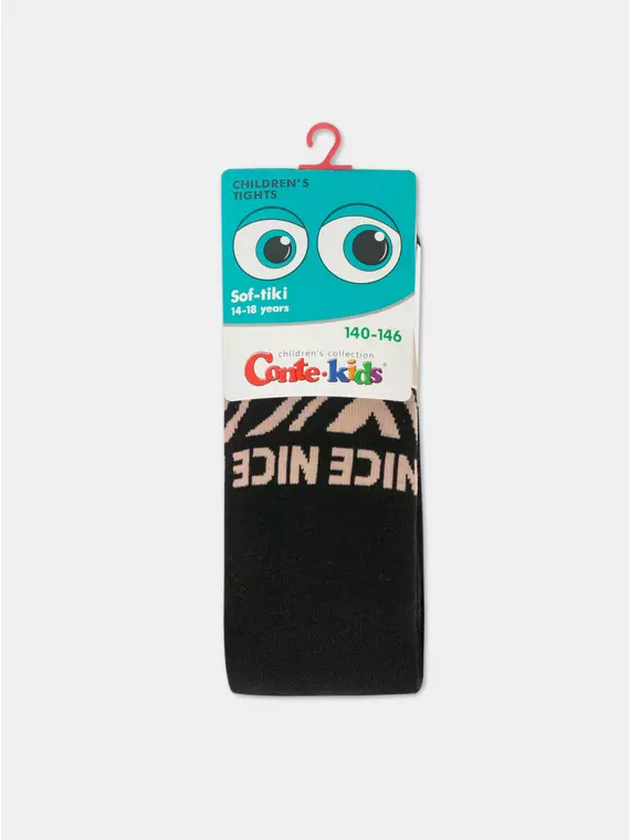 Колготки детские sof-tiki (махровые внутри) с рисунками 664 черный, 7С-38СП, 140-146 (22), CONTE-KIDS,  - 8