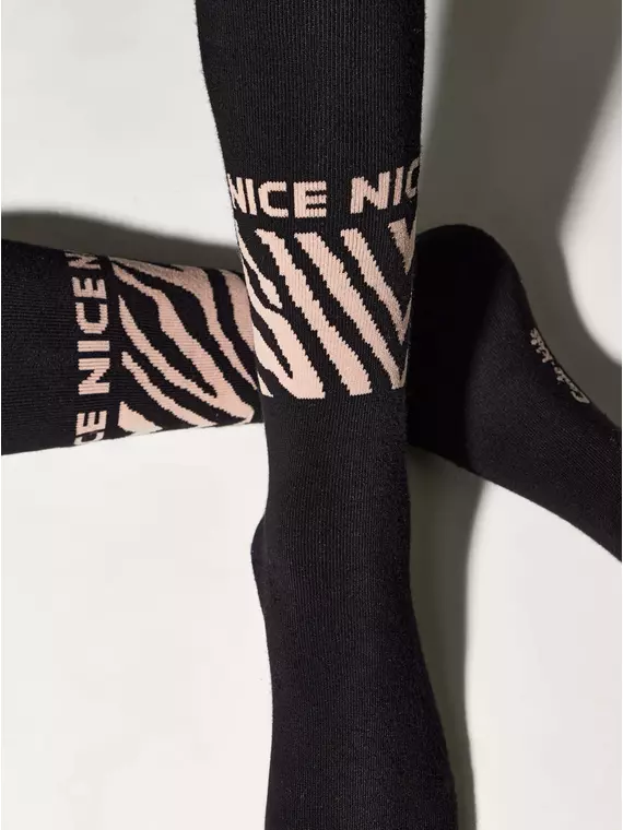 Колготки детские sof-tiki (махровые внутри) с рисунками 664 черный, 7С-38СП, 140-146 (22), CONTE-KIDS,  - 7