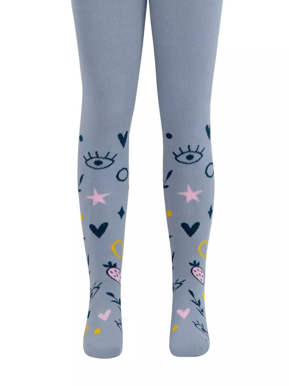 Теплые махровые детские колготки sof-tiki (махровые внутри) 642 светлый джинс, 7С-38СП, 92-98 (14), CONTE-KIDS,  - 1