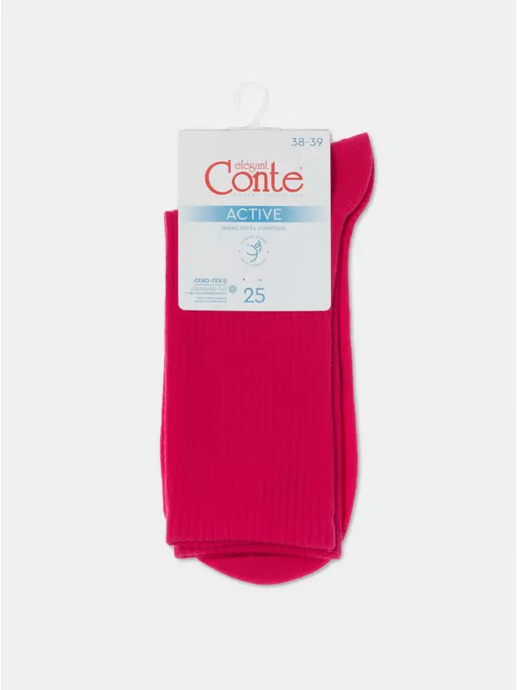 Удлиненные женские хлопковые носки active 000 фуксия, 20С-20СП, 36-37 (23), CONTE ELEGANT,  - 4