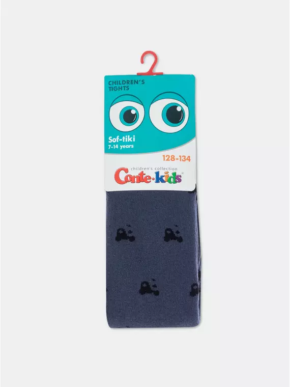 Теплые махровые детские колготки sof-tiki (махровые внутри) 652 темный джинс, 7С-38СП, 116-122 (18), CONTE-KIDS,  - 4