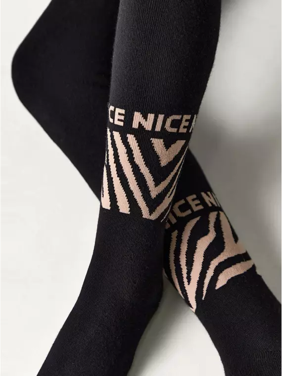 Колготки детские sof-tiki (махровые внутри) с рисунками 664 черный, 7С-38СП, 140-146 (22), CONTE-KIDS,  - 4