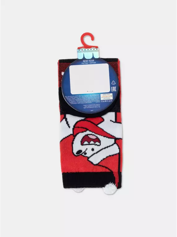 Новогодние детские носки new year 949 красный, 21С-67СП, 20-22, CONTE-KIDS,  - 4
