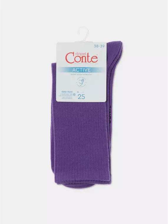 Удлиненные женские хлопковые носки active 000 фиолетовый, 20С-20СП, 36-37 (23), CONTE ELEGANT,  - 4