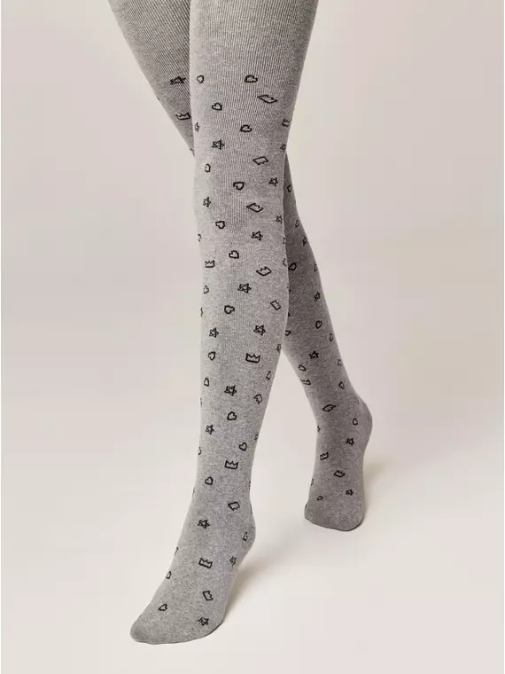 Теплые махровые детские колготки sof-tiki (махровые внутри) 653 серый, 7С-38СП, 140-146 (22), CONTE-KIDS,  - 2