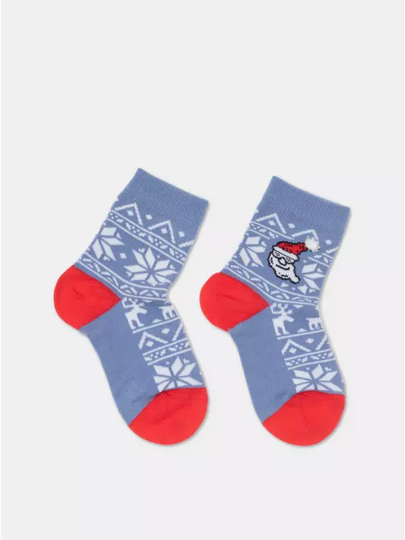 Новогодние детские носки new year 948 светлый джинс, 23С-49/1СП, 13-14, CONTE-KIDS,  - 4